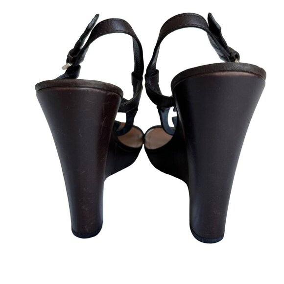 Gucci Wedge Sandals | Interlocking G Logo | Preloved Designer Shoes Sz 10.5 - Picture 5 of 16